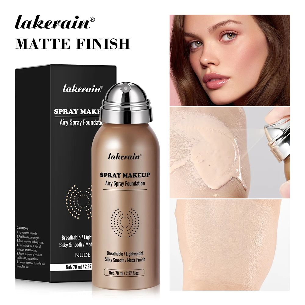 Airy Foundation Spray, wasserfest, schweißbeständig, natürliches, seidiges, mattes Finish, gleichmäßiger Hautton, atmungsaktives Foundation-Make-up-Spray