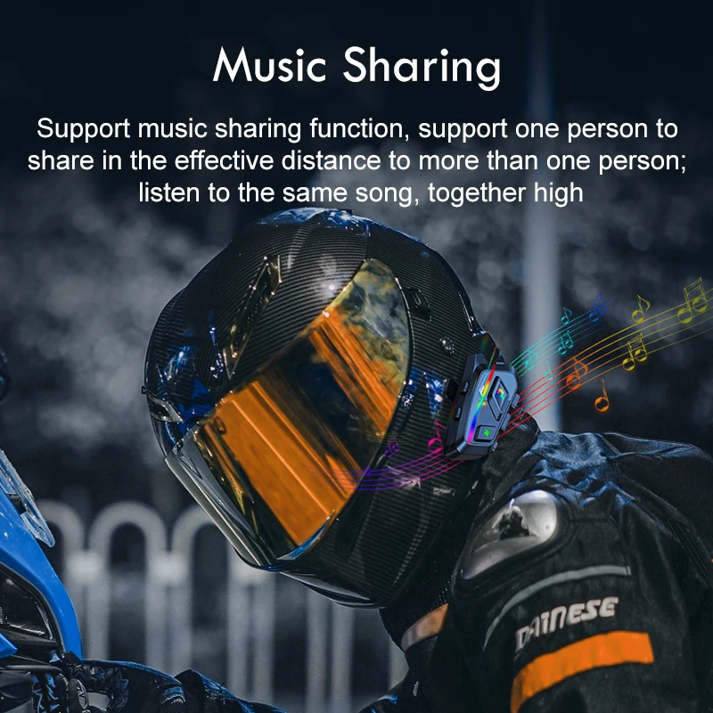 Auriculares inalámbricos P20 para casco de motocicleta, cascos con Bluetooth 5,3, luz RGB colorida, auricular impermeable para Moto, llamada manos libres, reproductor de música MP3