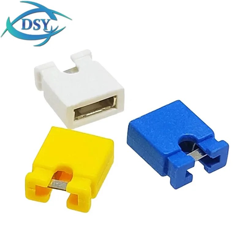 100 قطعة الملعب البلوز قصيرة قبعة ، دبوس رأس موصل غطاء أحمر أسود أصفر أبيض أخضر أزرق 2.54 مللي متر رؤوس الأسلاك العلب