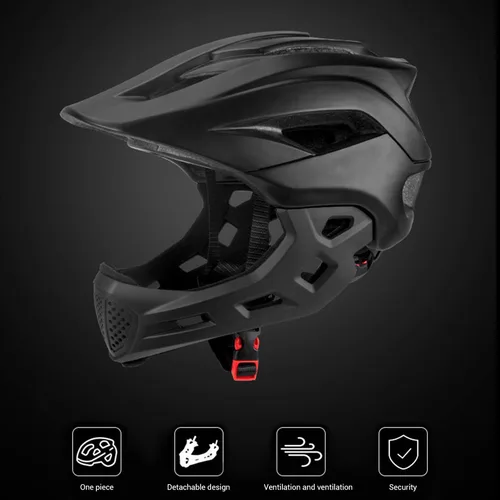 Imagen 1 del producto Casco de bicicleta de cara completa para niños, protector de barbilla desmontable, para monopatín, BMX, Dirtbike, 2 en 1