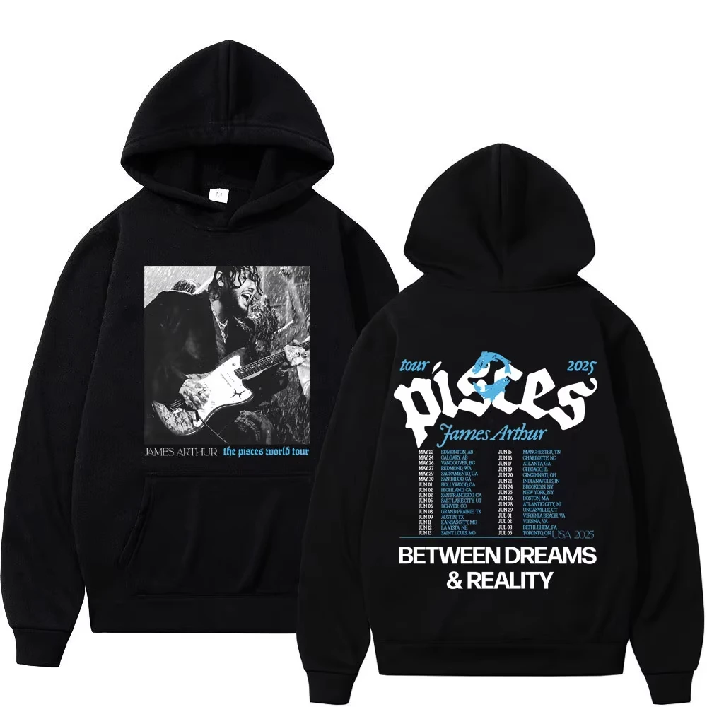 James Arthur The Pisces World Tour 2026 Vintage Hoodies Men Women Hip-hop Hooded Sweatshirts Gothic Vintage Sweatshirt Fan Gifts
