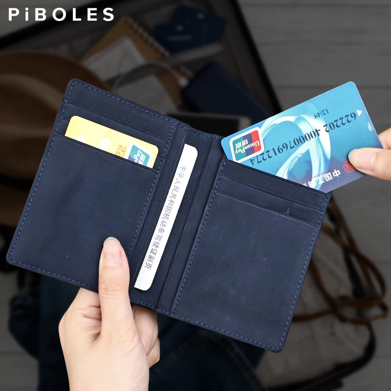 

Сумка для кредитных карт Crazy Horse из натуральной кожи, винтажный держатель для карт, маленький кошелек, сумка для денег, чехол для удостоверения личности, мини-кошелек