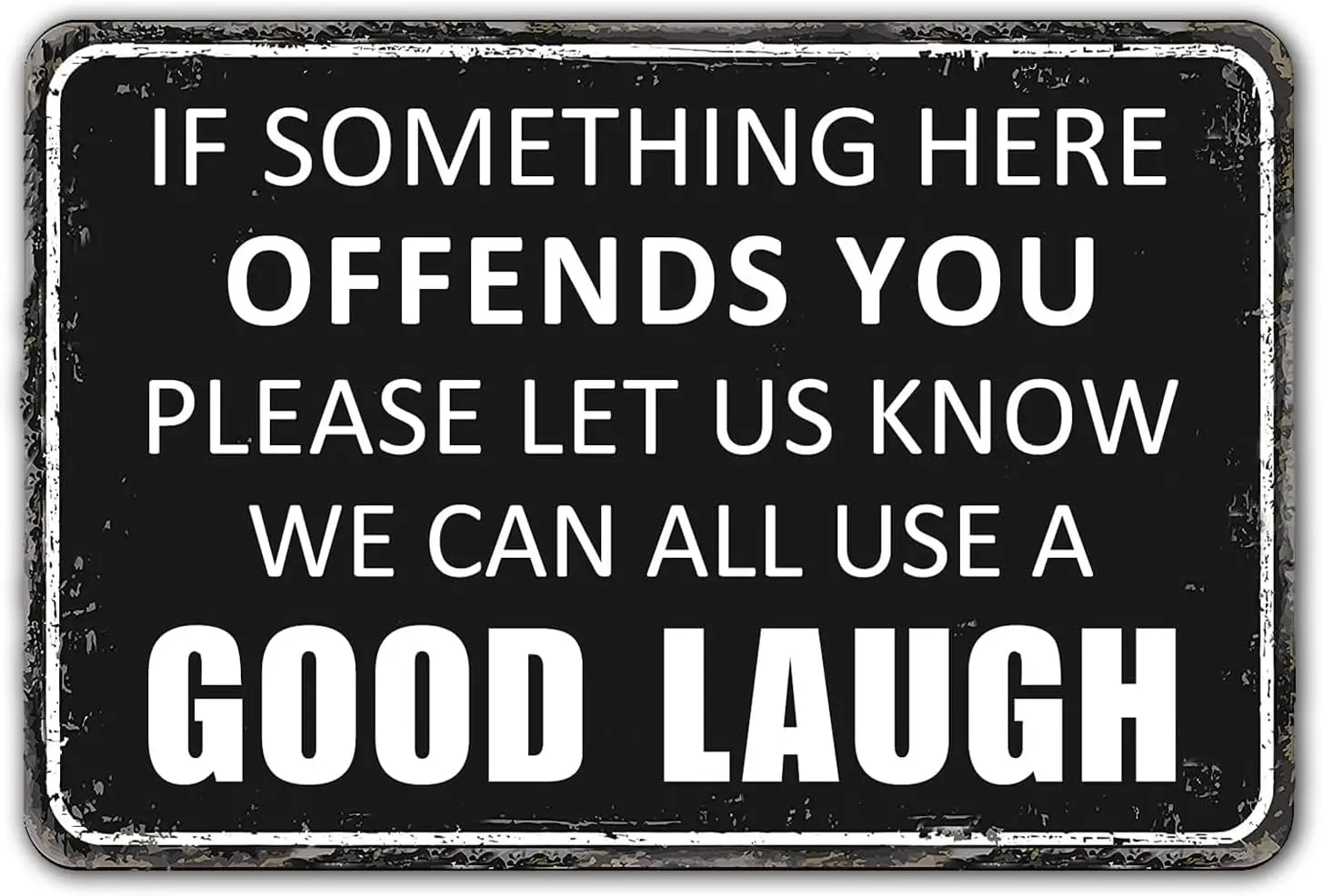 Funny Bar Signs Vintage Garage Decor Funny Metal Tin Signs Home Bar Man Cave Wall Decor Gifts  if Something Here Offends You We