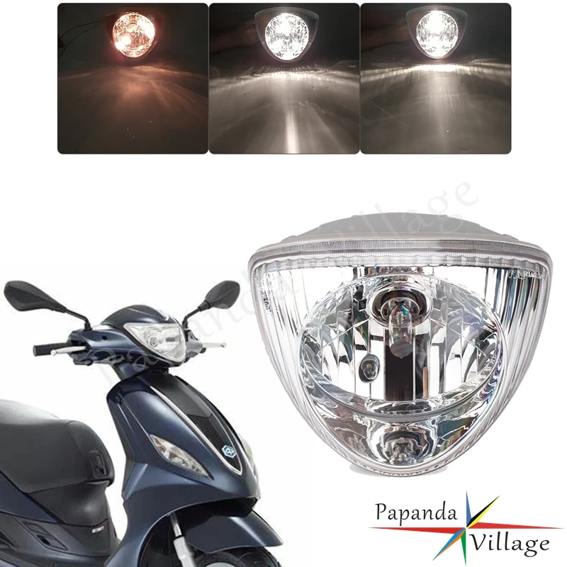 Motorcycle Scooter Front Headlight For Piaggio Fly 50 2T 4T 100 4T 125 4T Euro 3 150 4T Euro 3 Liberty 50 125 Front Bulbs 12V