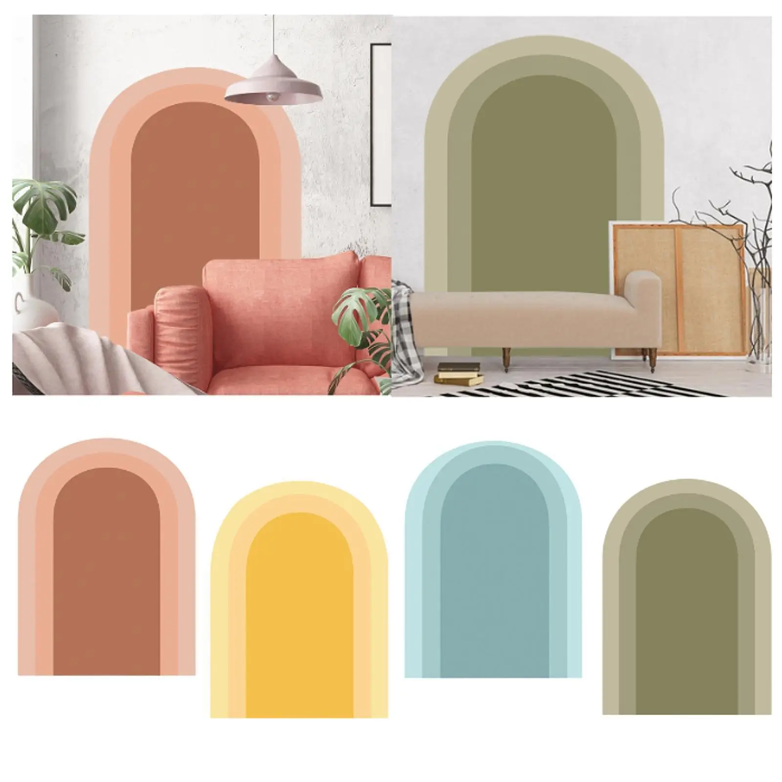 Arch Wall Decal Mural Arch 150x100cm Waterproof PVC Simple Boho Decor for Background Holiday Office Classroom Decoration