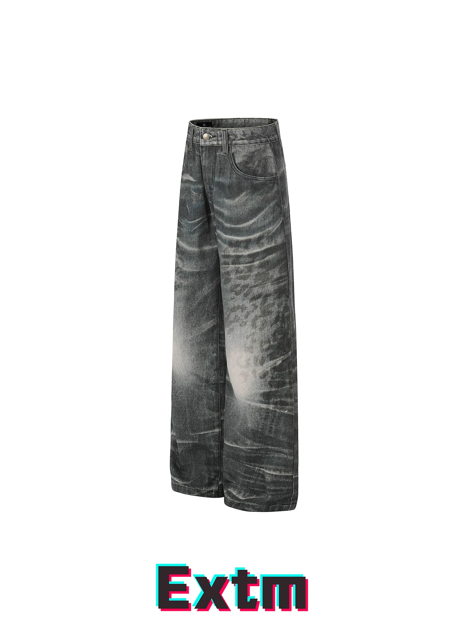 

Винтажные американские джинсы Waed в стиле High Street, широкие, свободные, с 3D-принтом, длинные брюки для мужчин и женщин