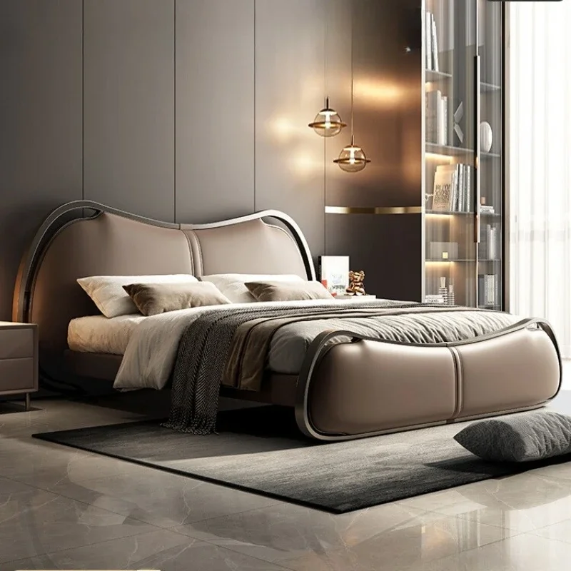 Space Saving Couple Bases Bed Minimalist Aesthetic Double Round Bed Queen Size Modern Cama De Casal Luxuosa Bedroom Furniture