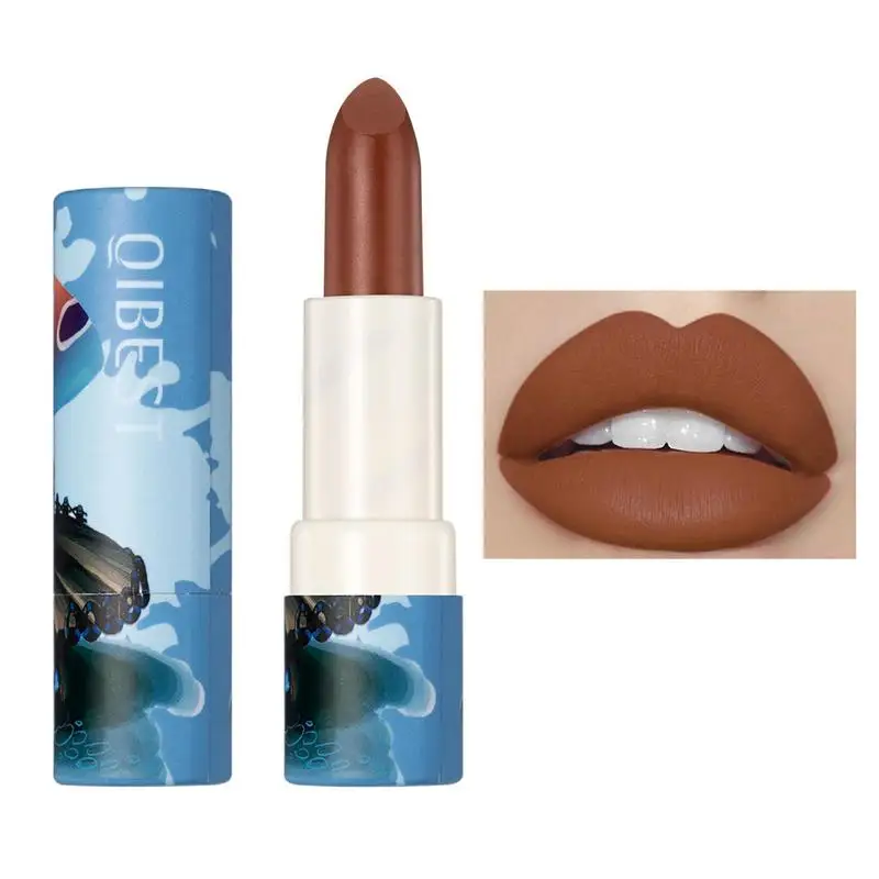 Lápiz labial Nude resistente al agua, Pintalabios de alta pigmentación, 4,2g, fórmula nutritiva, antimanchas, sedoso, mate, permanente