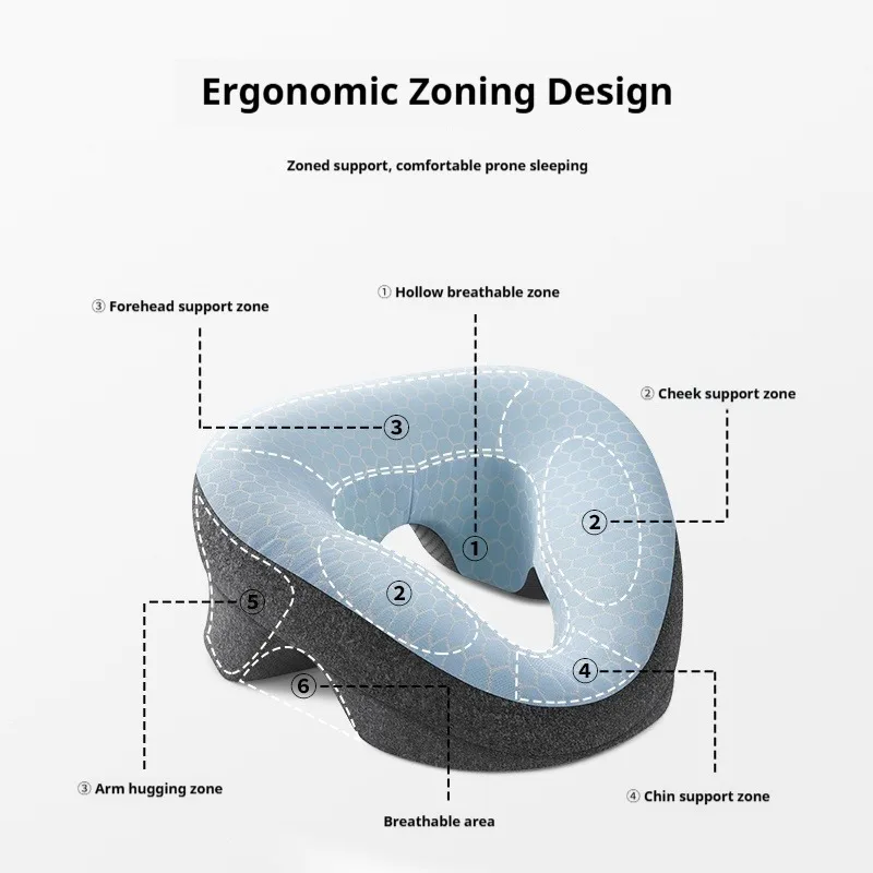 Breathable Head Rest Support Pillow Massage Face Rest Pillow for Beauty Salon Ergonomics Lying Down Pillow Memory Foam