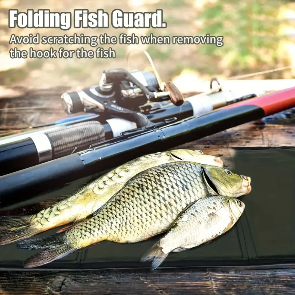 

For Anglers 3-Layer Foldable Hook Removing Sponge Mat Multi-Cushioning Protection Polyester Waterproof And Bait Launchers