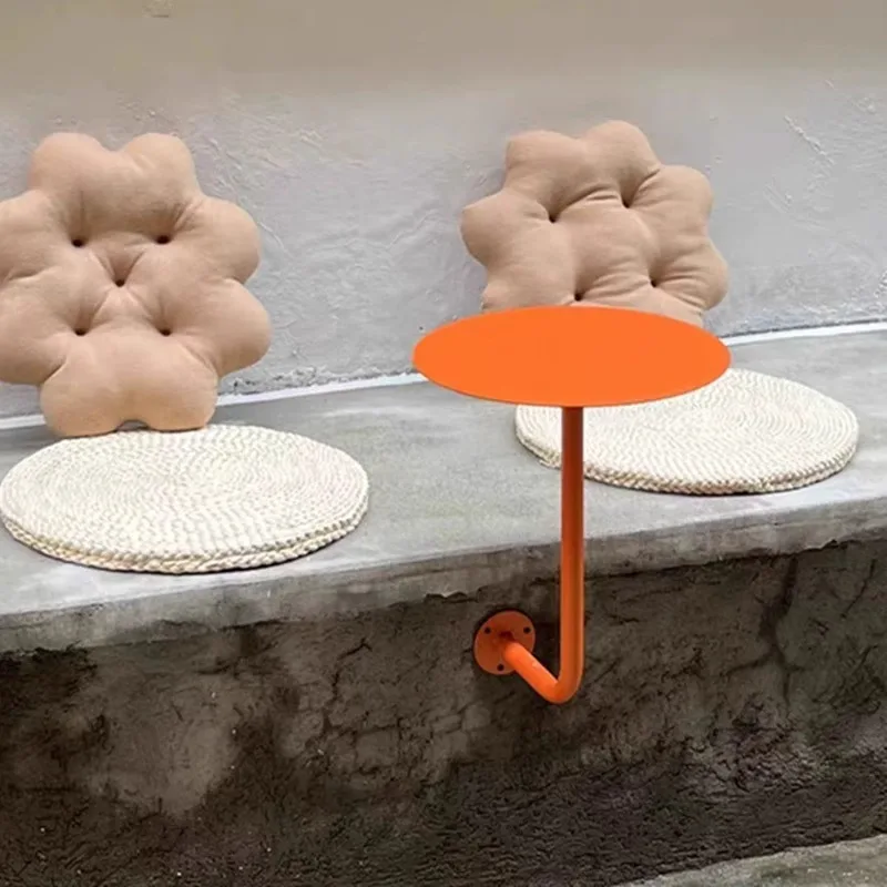 Internet celebrity wall coffee table, industrial style multi-color small round table, milk tea bakery booth wall table