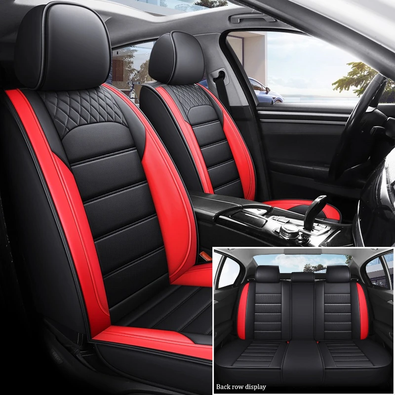 

Luxury PU Leather Car Seat Covers Complete Set, Full Protection Comfortable Breathable for Most Car Models