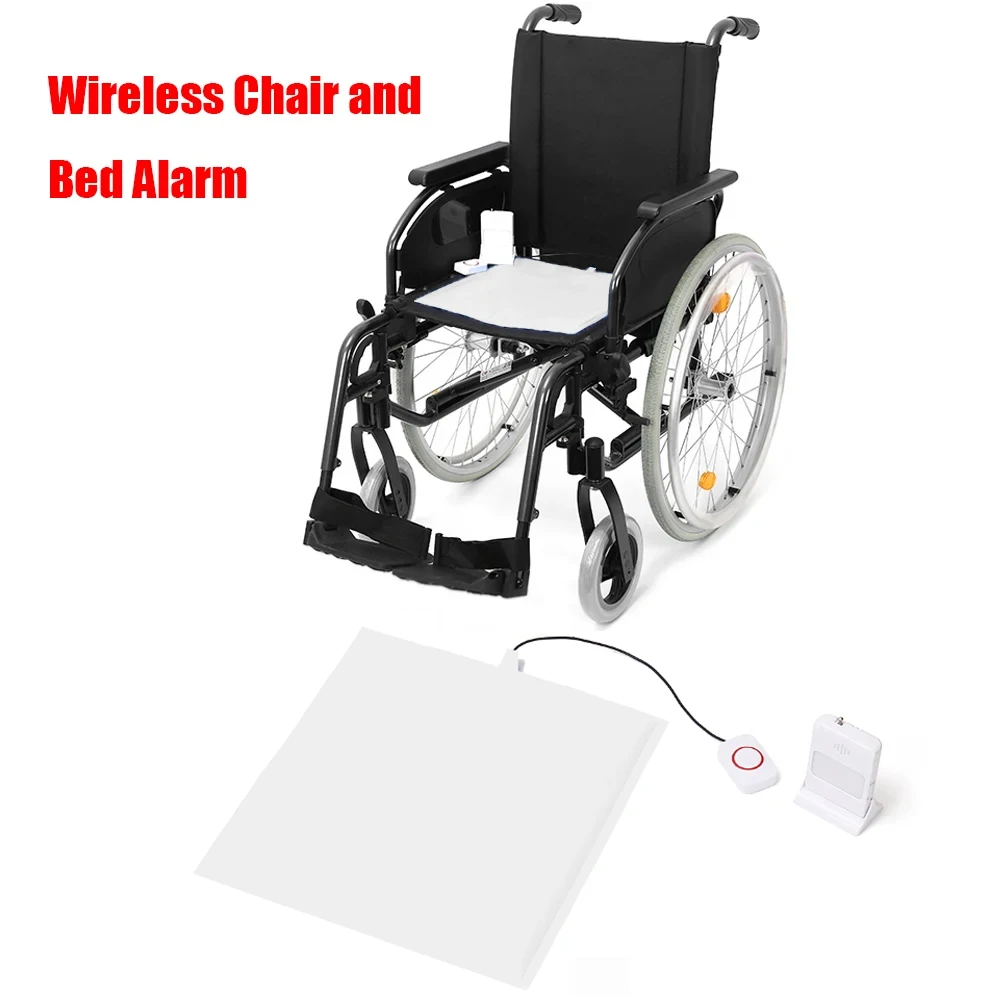 Chair and Bed Alarm for Elderly, Wireless Chair Alarm and Fall Prevention for Dementia Patients Alert Bed Pad, Chair Pad & Pager