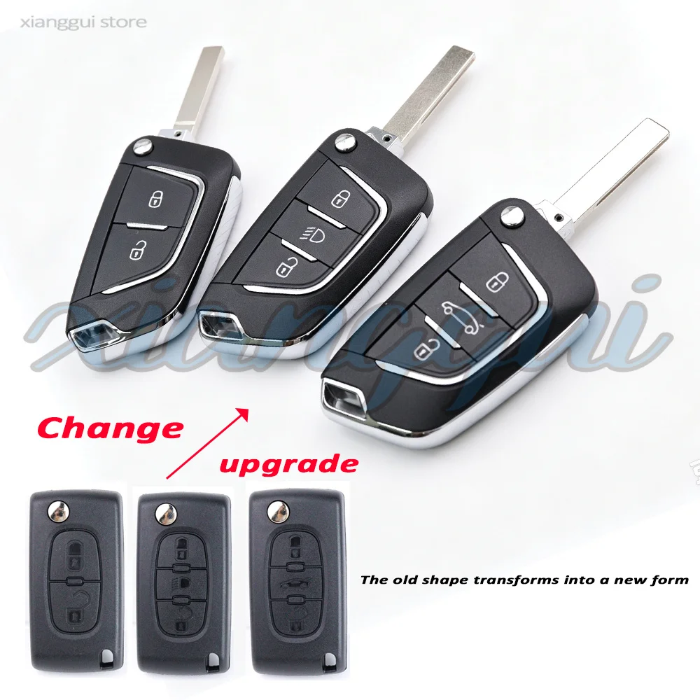 Upgrade Modify Car Key Housing Key Case Shell for Citroen C2 C4 C5 C6 C8 Berlingo Xsara Picasso for Peugeot 206 408 306 407 807