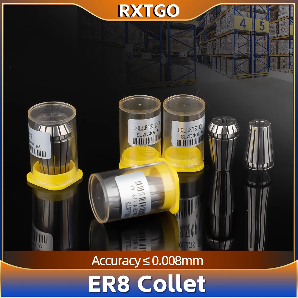 

Цанговый патрон ER8 Цанговый патрон ER ER Набор цанг ER Точность 0,008 мм 1 мм 2 мм 3 мм 4 мм 3,175 ммAA Шпиндель гравировального станка ER Держатель инструмента