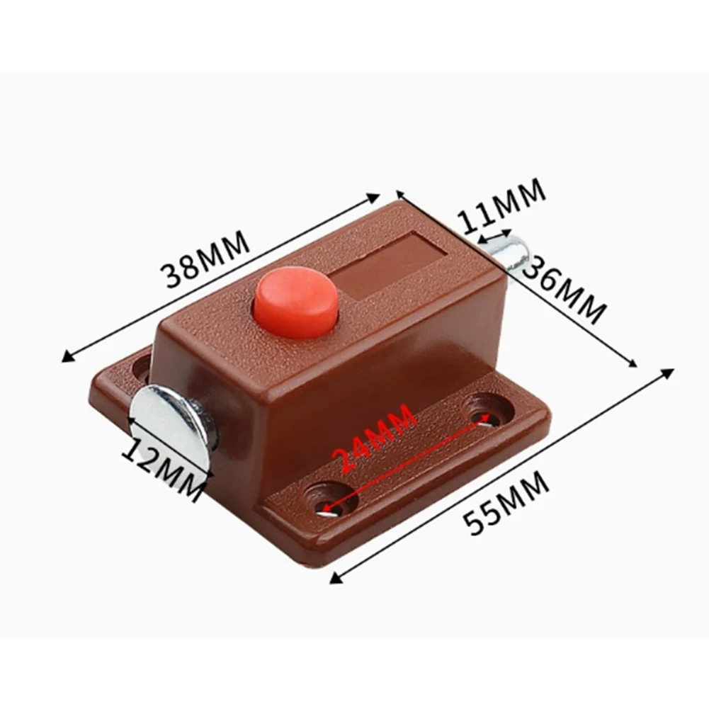 Spring Button Latch Kit 10 Count for Cabinets Drawers Tables Coffee Tables and Wooden Interior Door Applications