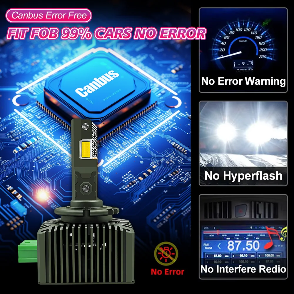 50000LM المصباح لمبة سيارة توربو LED CSP مصباح Canbus 6000K الأبيض لينكولن MKS 2009-2016 2010 2011 2012 2013 2014 2015