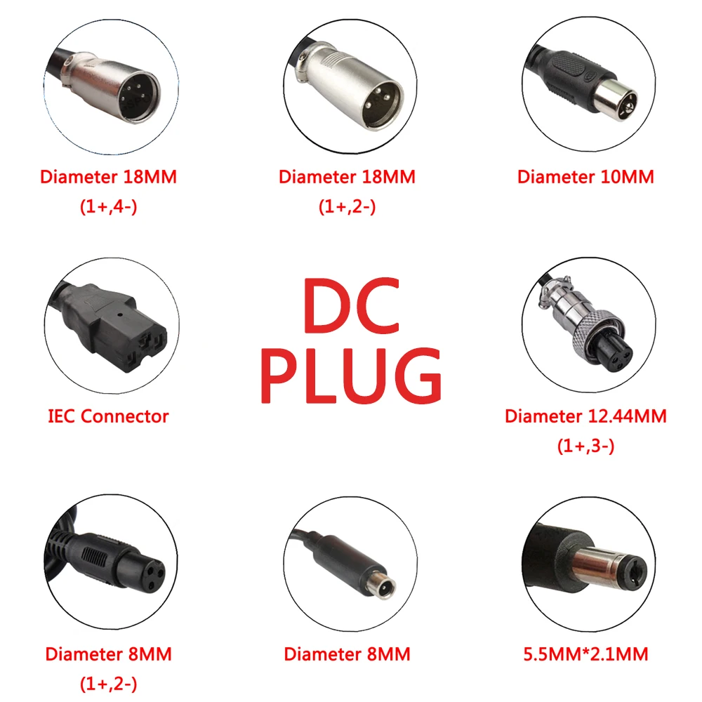 54.6V 4A Li-ion Battery Charger For 48V 13S Electric Scooter Wheelchair Li-ion Battery E-bike Charger DC5.5*2.1MM