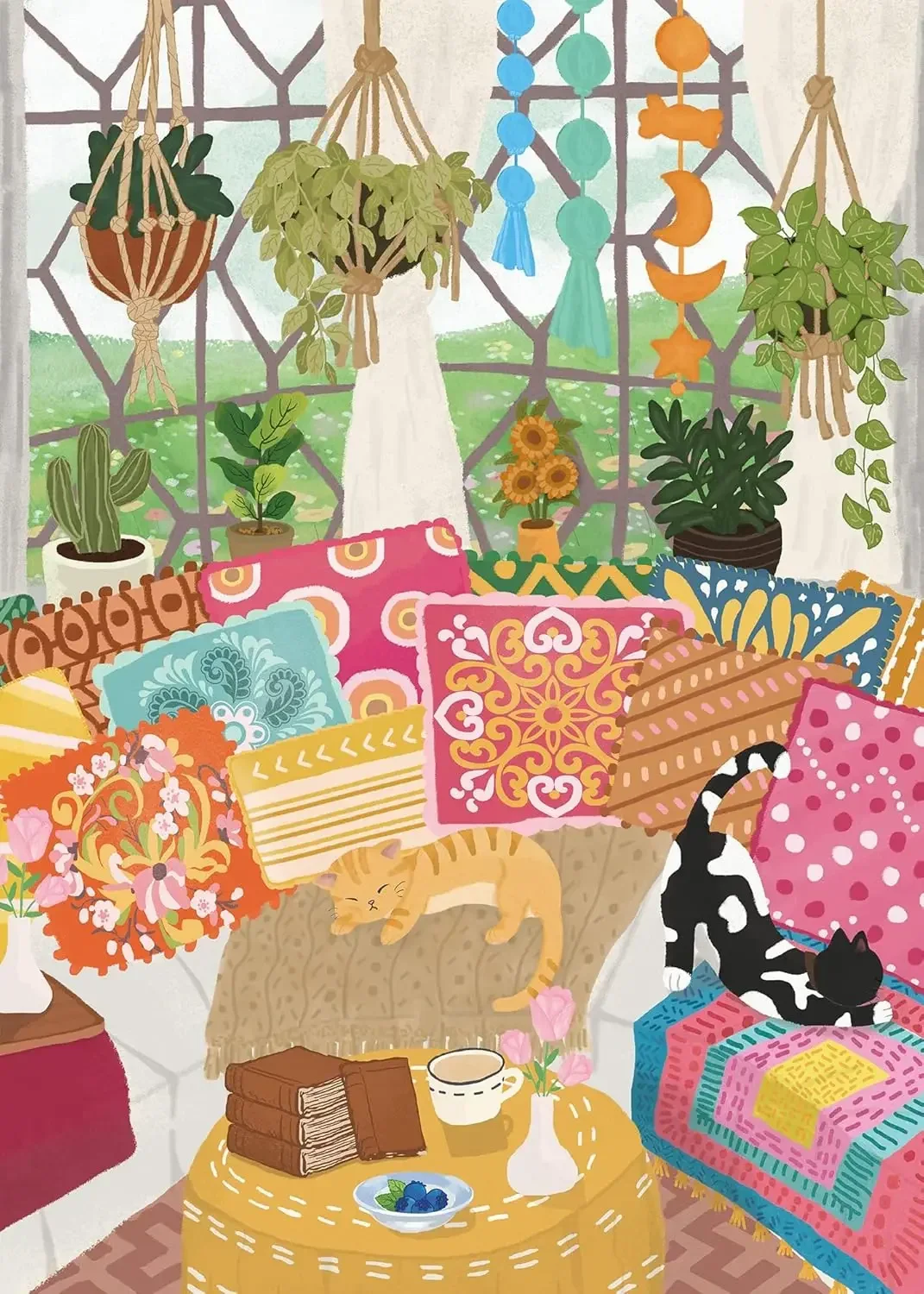 نبات القط 500/300/120 قطعة بانوراما الألغاز تحدي ألعاب النشاط العائلي لغرفة النوم غرفة المعيشة هدية حفلة