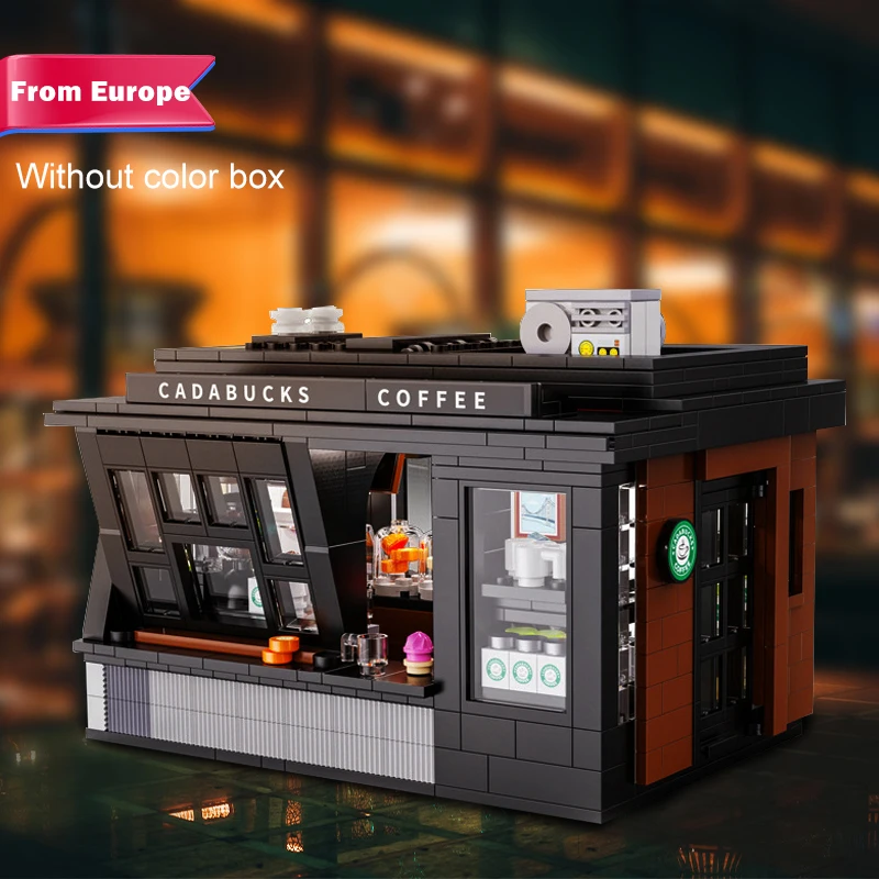 

Creative Street Scene Modular Buildings LED Cafe Store Model 768PCS Building Blocks Brick Toys for Children Birthday Gift Set