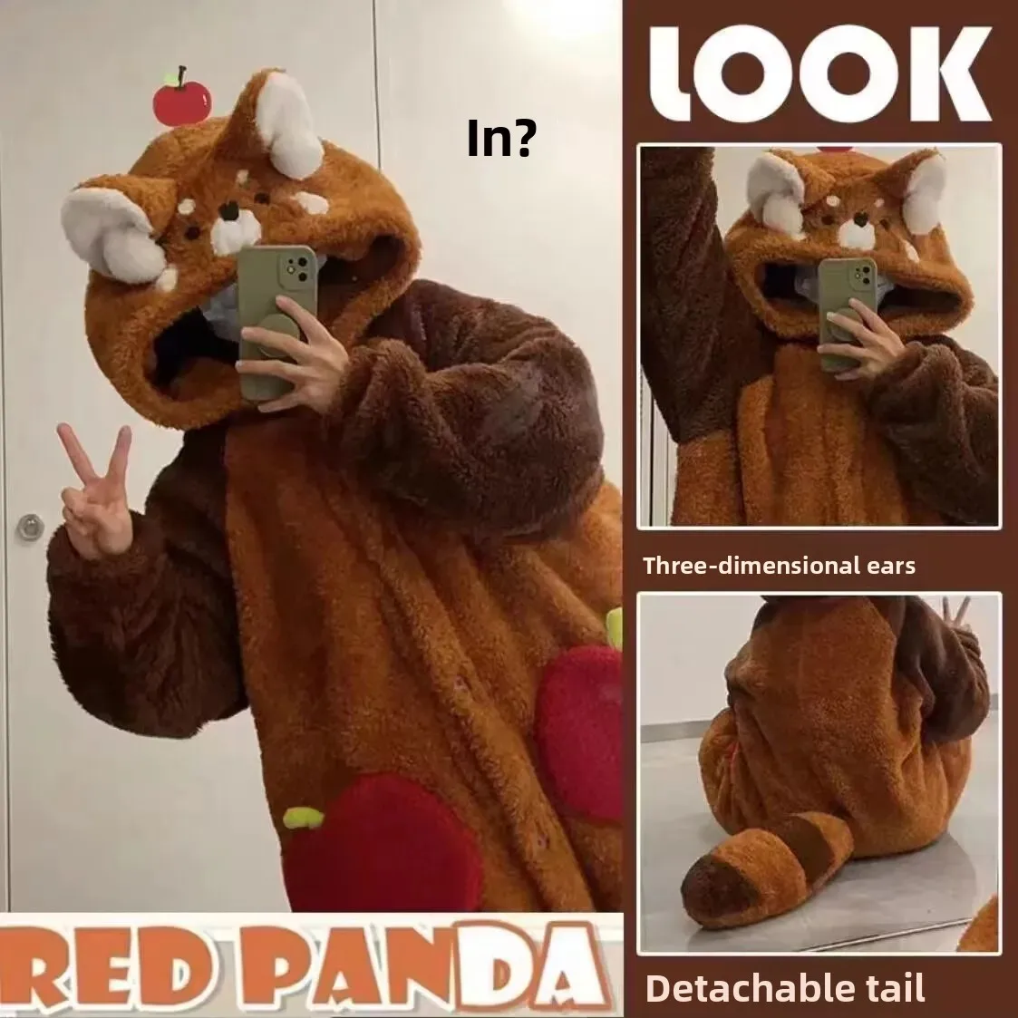 Bonita bata de oso de peluche para mujer, ropa de dormir gruesa de lana Coral para otoño e invierno, ropa de dormir de una pieza, bata cómoda para el hogar