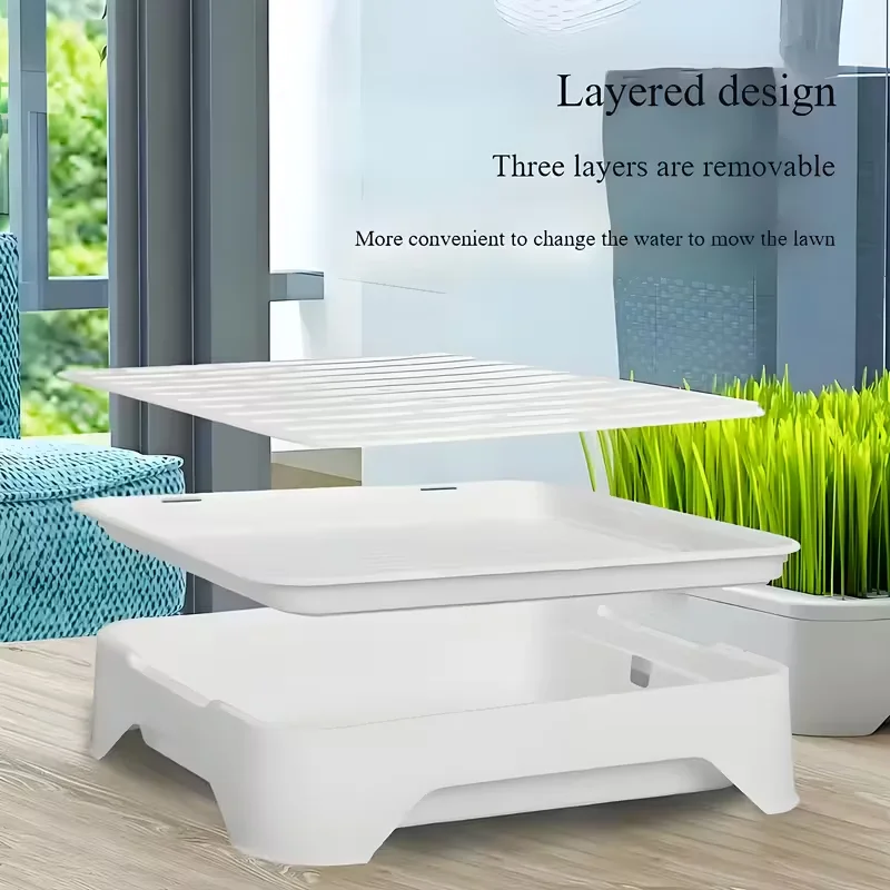 

Hydroponic Germination Tray Cat Grass Planting Pot Soilless Culture Wheat Seedling Horticultural Planting Pot Nursery Device