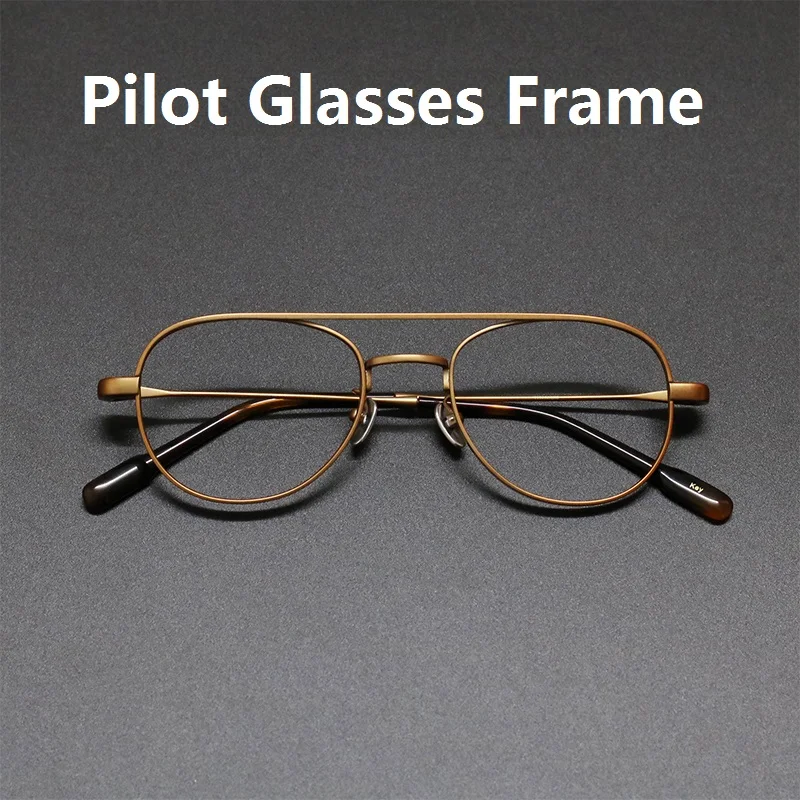 Handmade Pilot Titanium Retro Oval Glasses Frame Men Optical Eyeglasses Women Myopia Reading Prescription Spectacles Oculos