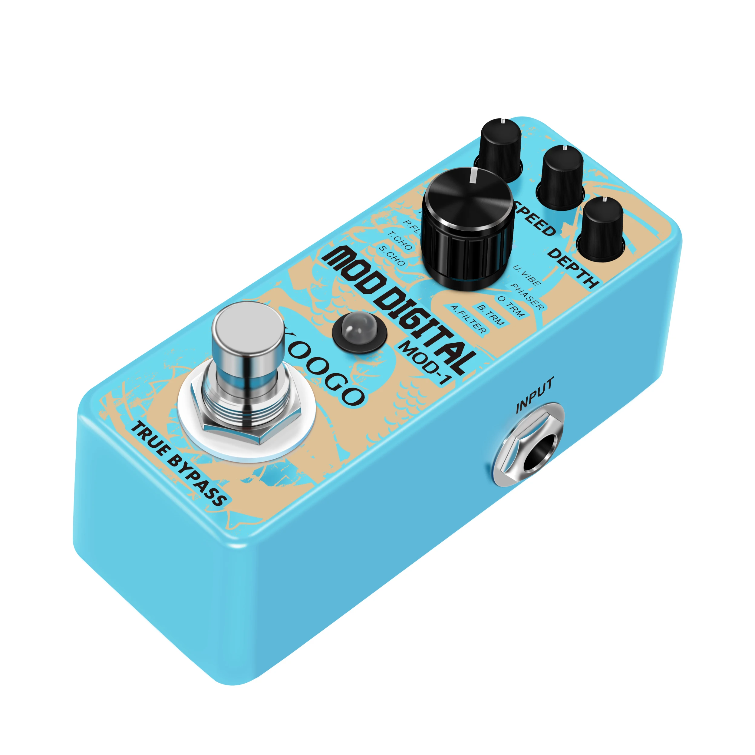 Koogo Guitar Pedal Modulation Deluxe Digital Classic Mod Station 11 Kinds Effect Flanger Chorus Phaser Tremolo Pedals MOD-1