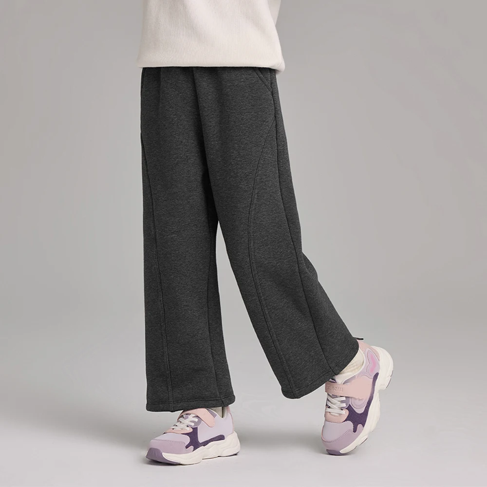 Dave Bella Children Wide Leg Knitted Pants Winter Autumn Velvet Thicken Girls Straight Pants Casual Warm Trousers DK4254047