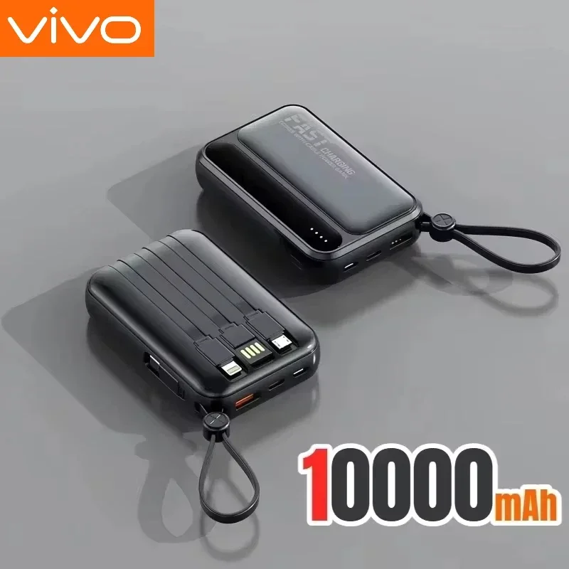 VIVO 500000mAh Powerbank Ingebouwde 4-aderige kabel Grote capaciteit Supersnel opladen Draagbare externe batterij voor alle telefoons 2026 NIEUW