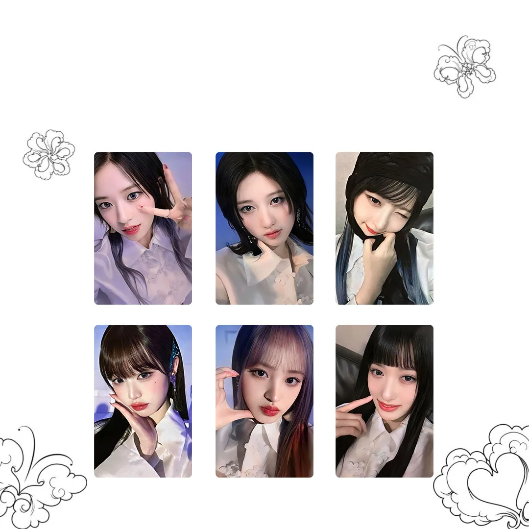 6Pcs/Set KPOP Wonyoung Leeseo 2nd New Album Photocards List Rei Yujin Gaeul Liz Cute Selfie Two Sides Lomo Cards Fans Gifts