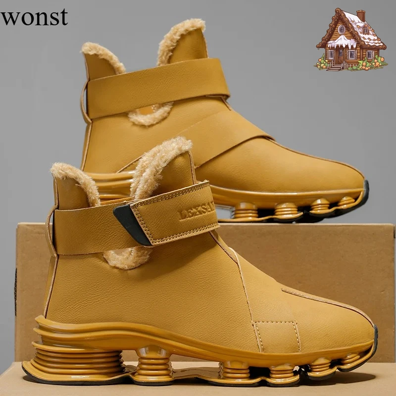 

Мужские зимние ботинки wonst 2025, теплые непромокаемые нескользящие плюшевые кроссовки, зимние тапочки, мужские теннисные ботинки