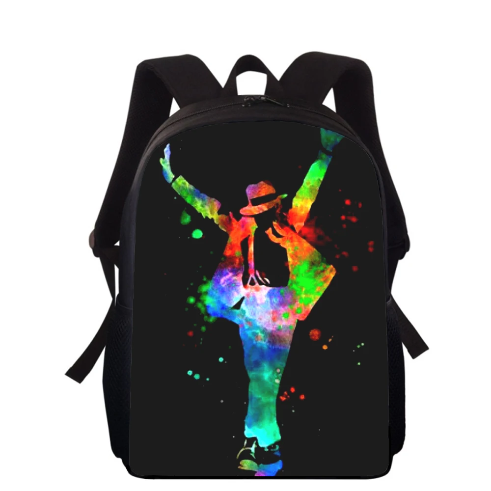 Michael Jackson 15” 3D Print Kids Backpack Primary School Bags for Boys Girls Back Pack Students School Book Bags