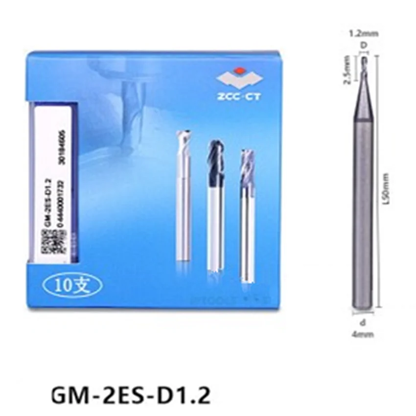 GM-2ES-D1.2 ZCC.CT GM-2ES fresa a candela piatta a due lame con manico dritto di piccolo diametro graph1.2 * 2.5*50 2T 2 flauti fresa a candela piatta