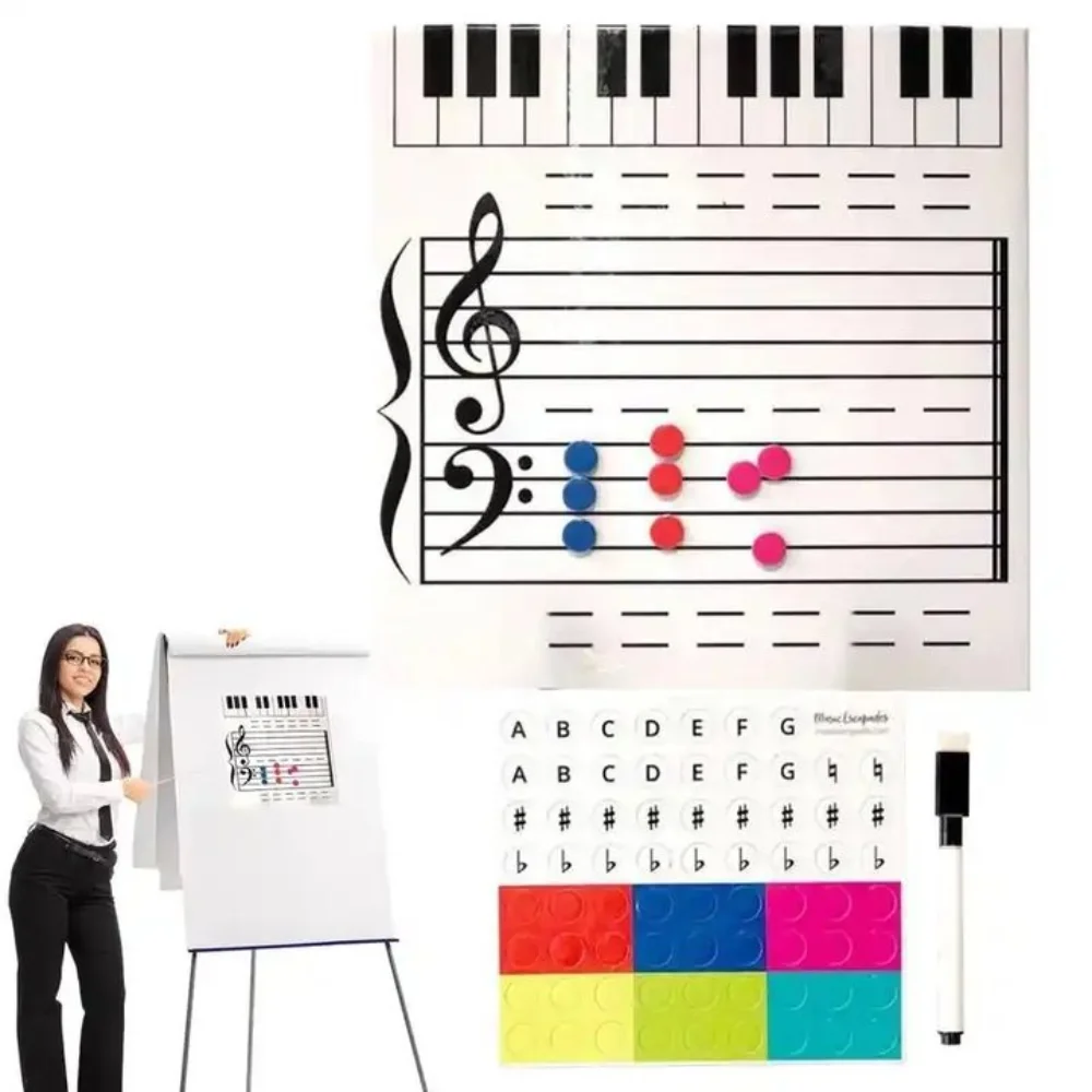

Writing Music Score Whiteboard Erasable Reusable Music Teaching Tool Practice Dry Wipe Magnetic Music Notes Stickers School