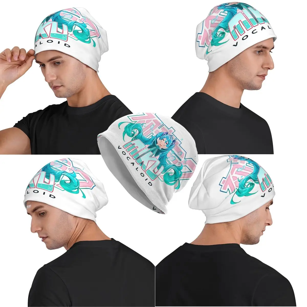 Hatsune Miku Chemo Beanie Pria Wanita Pakaian Musim Dingin Topi Skullies Topi Rajut