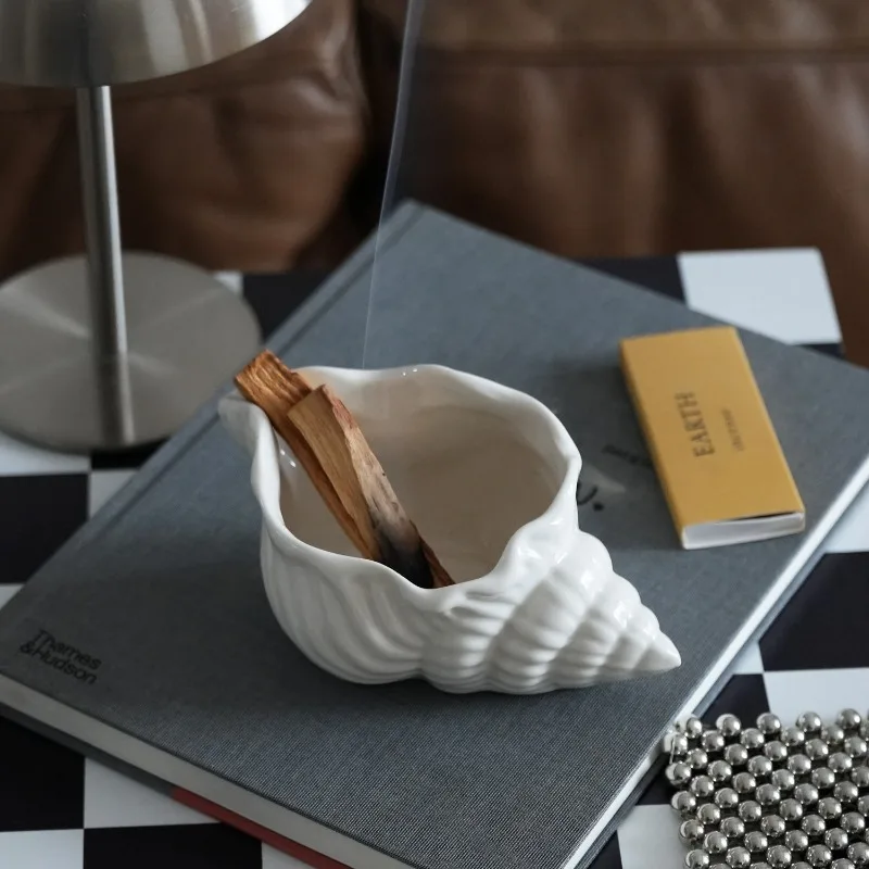 Nordic Ins Ceramic Conch Storage Ornaments Living Room Entrance Bedroom Desktop Jewelry Fruit Storage Crafts Home Decoration