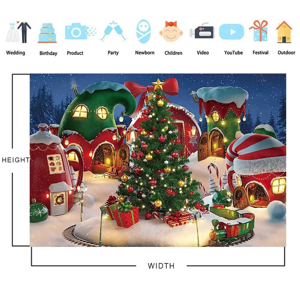 Bonvvie Christmas Backdrop Christmas Tree Window Fireplace Stockings Baby Portrait Photography Background Photocall Photo Studio