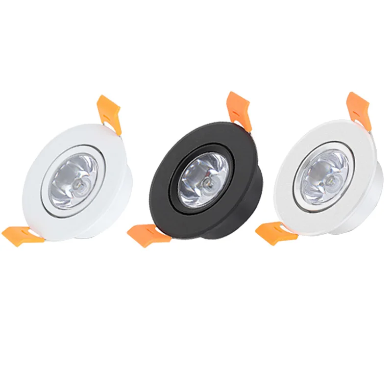 2PCS Dimmable 1W 3W High Power LED Recessed Ceiling Down Light Lamps LED Downlights for Living Room Cabinet Bedroom AC85-265V