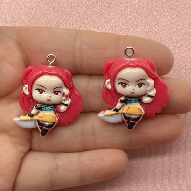 10pcs resin cartoon pendant, DIY jewelry making earrings, keychain accessories view 3