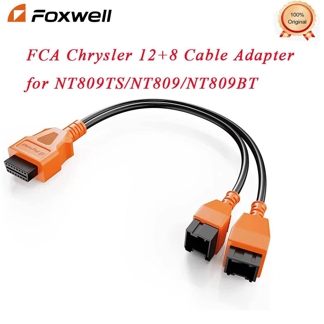 FOXWELL 12 + 8-контактный кабельный адаптер OBD2, совместимый с кабельным разъемом FCA Autoauth для Chrysler, работает с NT809/NT809BT/NT809TS FOXWELL 12 + 8-контактный кабельный адаптер OBD2, совместимый с кабельным разъемом FCA Autoauth для Chrysler, работает с NT809/NT809BT/NT809TS