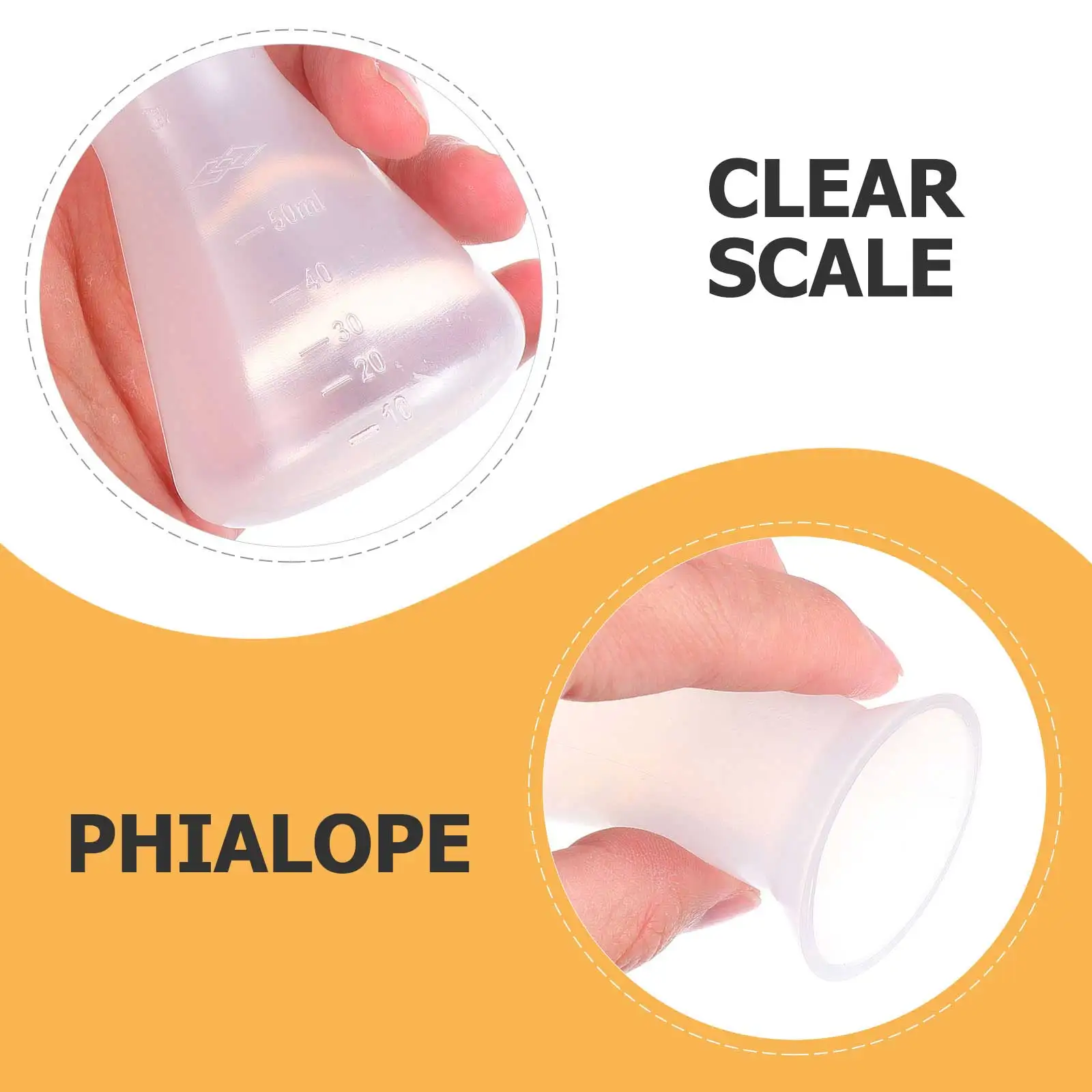 

5 pcs Plastic Conical Flask 100Ml Transparent For Laboratory Chemical Experiment Solid Base Accurate Measurement Educational