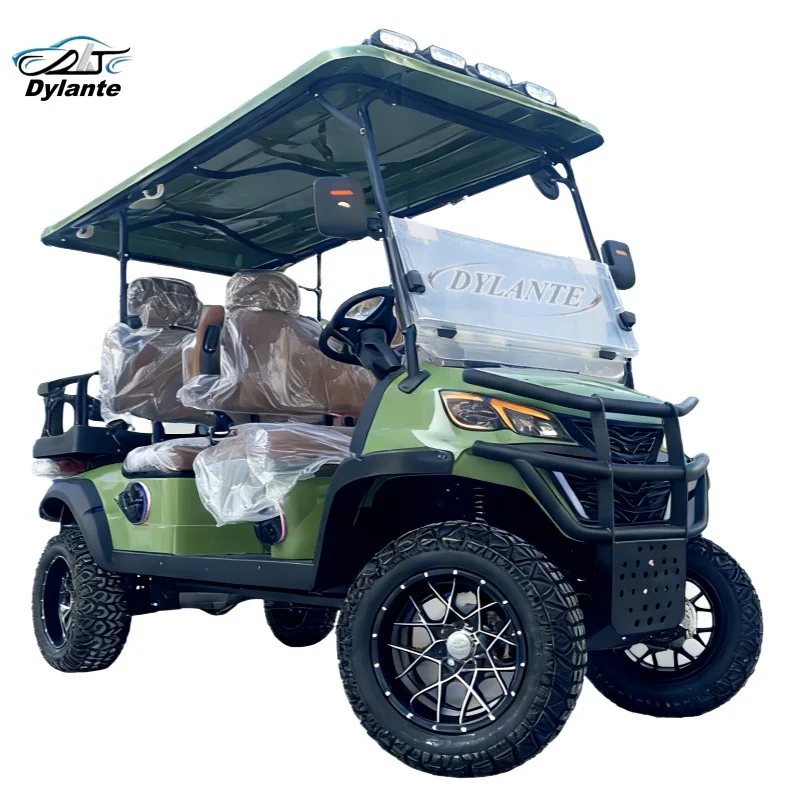 

Электрический гольф-кар на 6 мест с увеличенным клиренсом, 12-дюймовыми колесами и повышенной износостойкостью, 72В