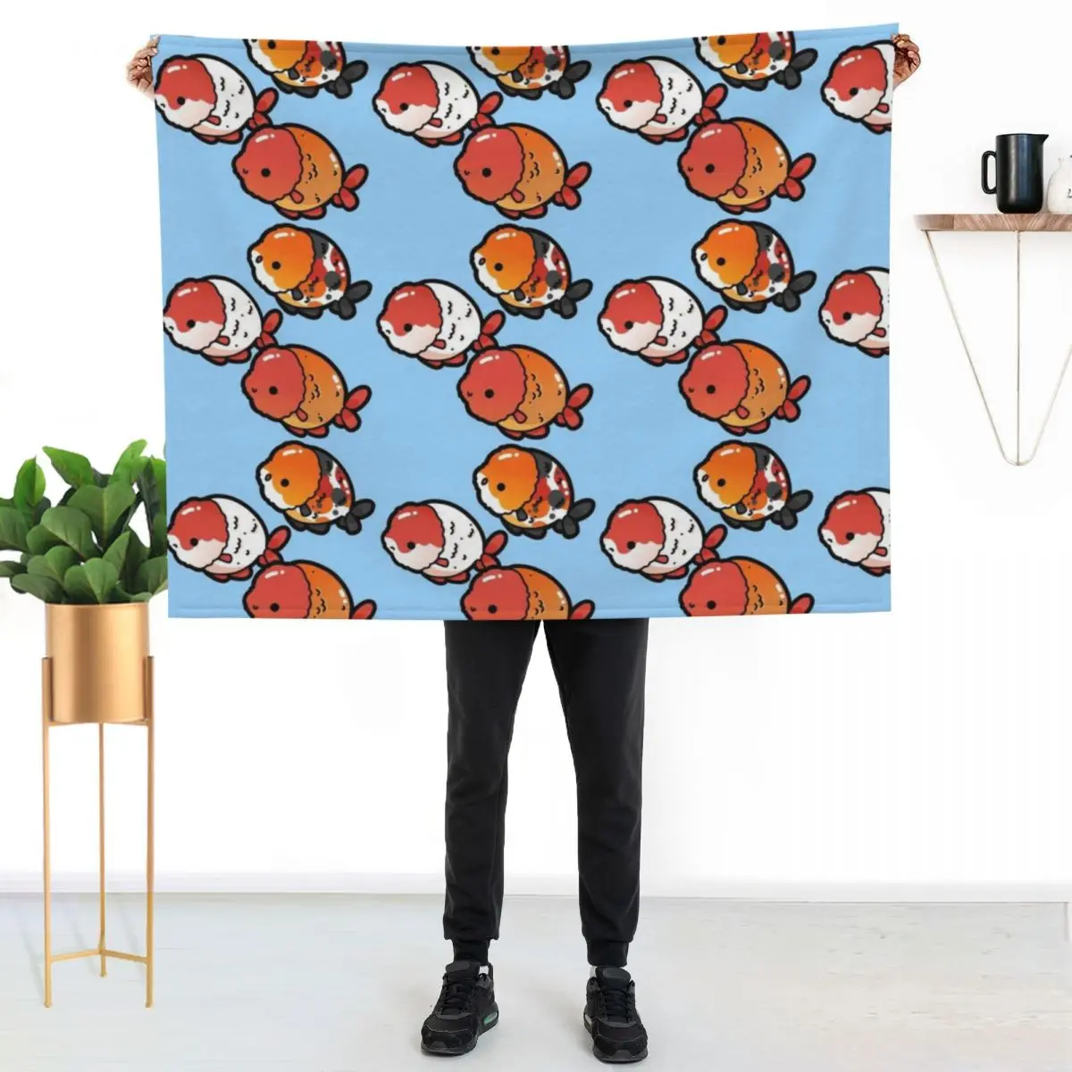 

Ranchu Goldfish Throw Blanket Versatile Cozy Throw Blanket for All Occasions