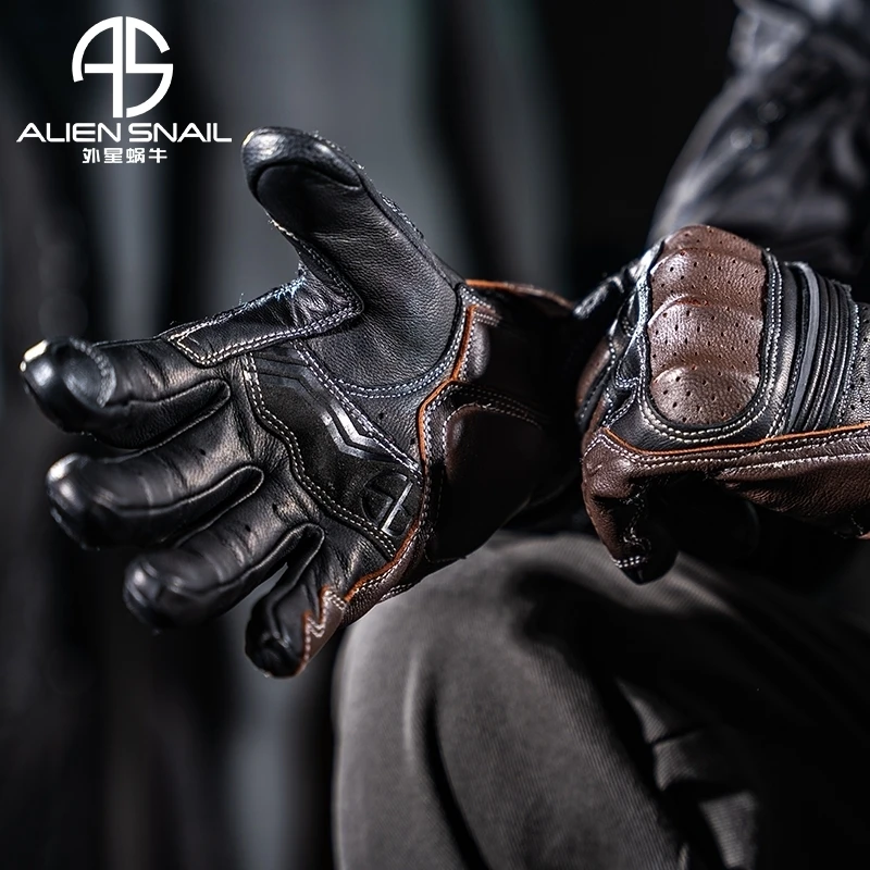 الرجعية دراجة نارية قفازات جلدية موتوكروس خمر الدراجات Guantes شاشة تعمل باللمس المضادة للانزلاق موتو دراجة قفازات شهادة CE