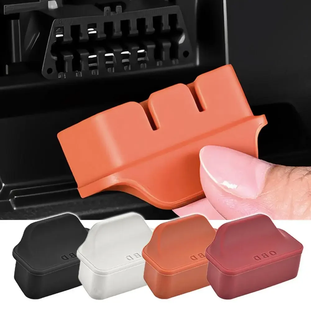 Silicone Car OBD Port Dust Cover Handle Design OBD Port Lock Protector Sleeve Caps Waterproof Dustproof Car Accessories