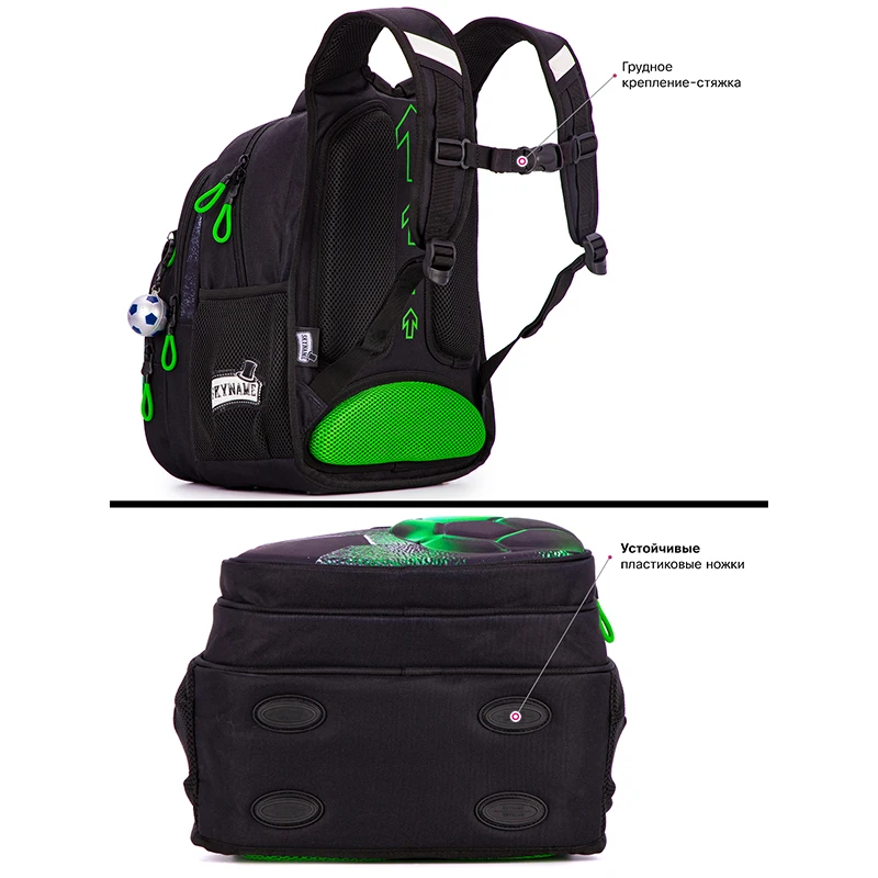 Mochila ortopédica para niños, morral escolar con patrón de fútbol 3D, impermeable, de alta calidad, novedad