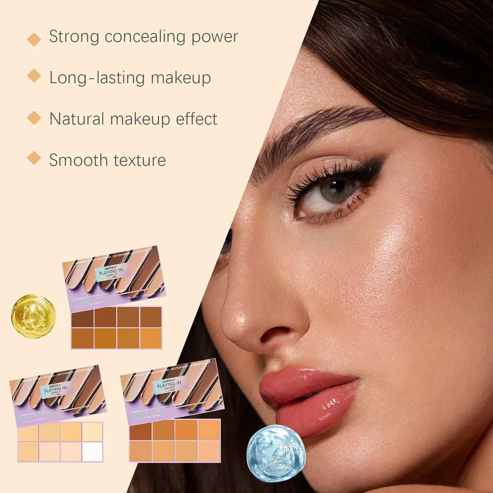 Long-lasting Waterproof Soft Matte Gradient Concealer Naturally Lightweight and Smooth Transparent Makeup Gradient Concealer
