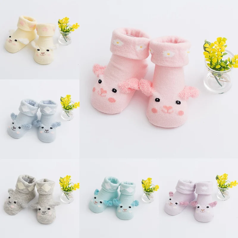 

0-18M Newborn Toddler Baby Socks Cartoon Animal Duck Baby Anti-slip Infant Socks Cute Toddler Girl Winter Warm Floor Socking