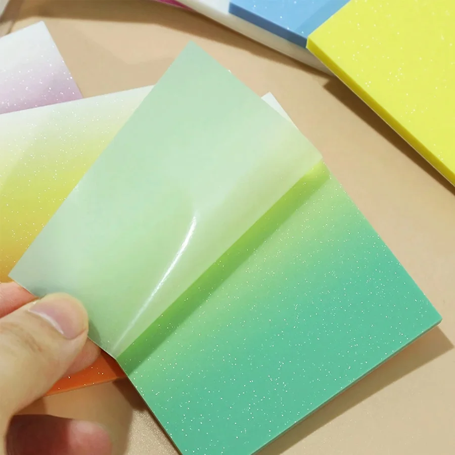 

1/4 шт. градиентные блестящие наклейки, полупрозрачные квадратные наклейки из ПЭТ, водонепроницаемые самоклеящиеся напоминания для домашнего офиса